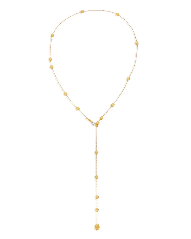 Collana Donna Nanis Oro Giallo 18 KT Pendente Diamanti Boules Satinata CS10-583